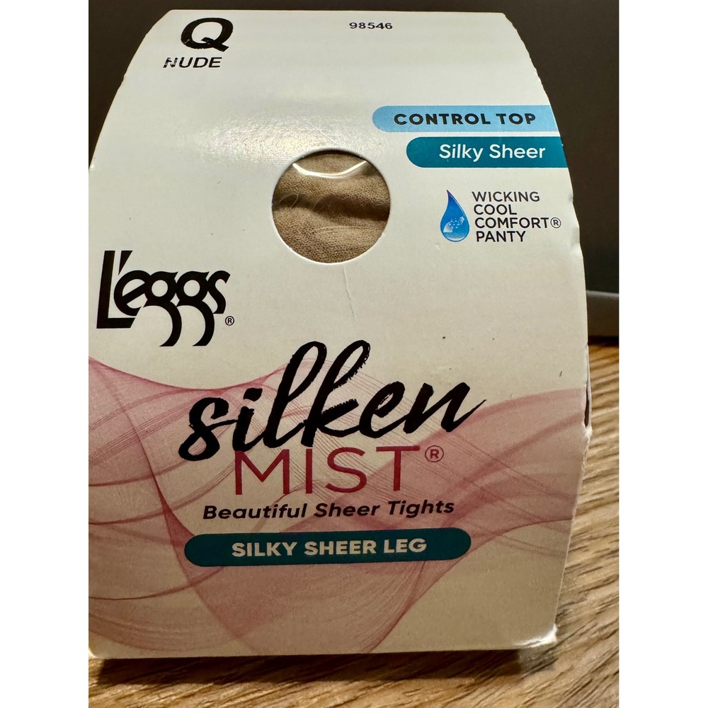 New L'eggs Silken Mist Tights‎ Women Size Q Nude Control Top Silky Sheer LSM202